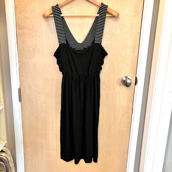 Anthropologie Dresses & Skirts - Anthropologie Only Hearts Black Dress Striped Back Made in USA Large Rayon Blend